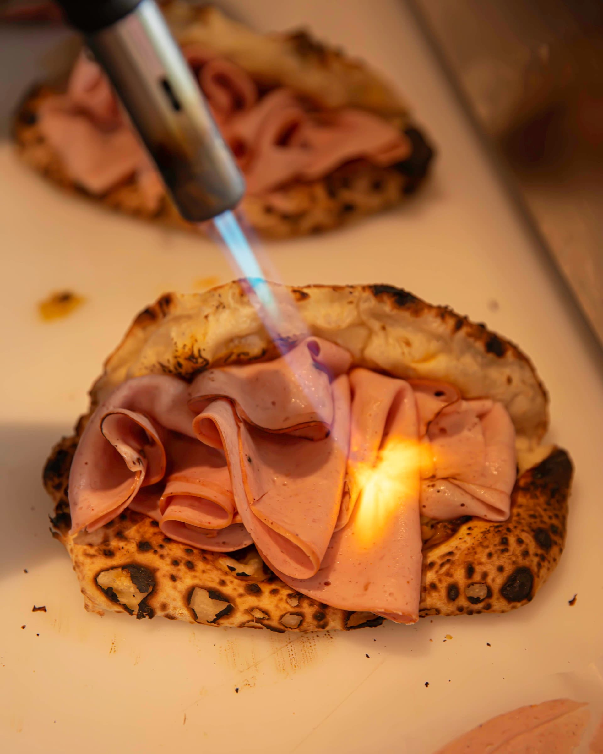 A torch-finished Mortadella Mayhem Again ozzo — an easy grab before a show at Sydney Lyric Theatre